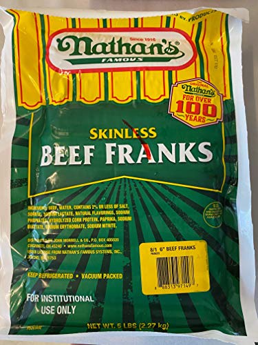 Nathan Híres bőr nélküli Marhahús Franks (5 lbs.)