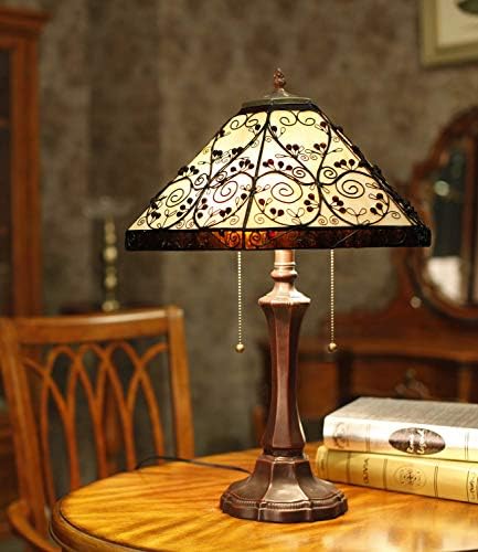 Termék-Promóció HT-Tiffany asztali Lámpa, 17 Hüvelykes Hatszög Fekete-Erdő Festett Üveg Lámpabúra Cink Ötvözet Bázis Hagyományos Éjszakai
