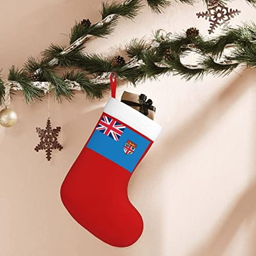 UPSHIRTPU Fidzsi-Zászlók Boldog Karácsonyt Harisnya, Zokni Kezelni Zacskó Cukorkát Ajándék Táskák Díszek az Ünnepi Karácsonyi Mikulás