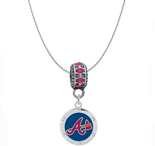 Atlanta Braves Kristály Varázsa Kompatibilis Pandora Stílusú Karkötő. Is lehet viselni, mint egy nyaklánc (Mellékelve.)