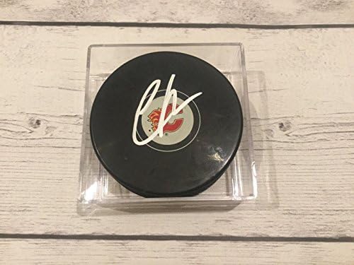 Chad Johnson Aláírt Dedikált Calgary Flames Jégkorong egy - Dedikált NHL Korong