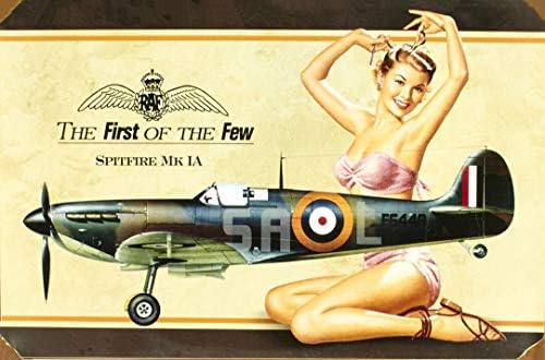 NDTS Brit Ww2 Vintage Fém Tábla Spitfire Mkia Címlaplány Vintage Fém Adóazonosító Jel Fém Tábla 8X12 Cm