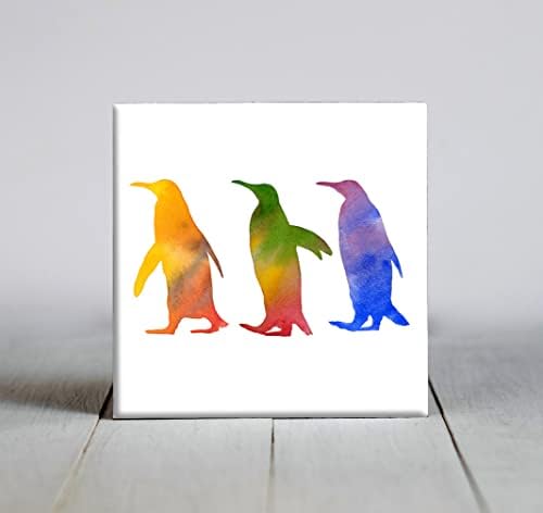 A Pingvinek Absztrakt Művészeti Akvarell Díszítő Mozaik (4.25 X 4.25)