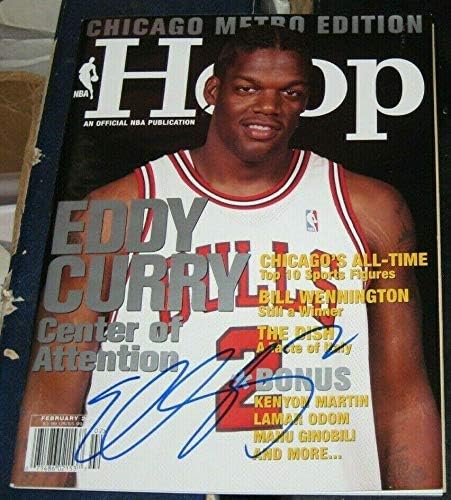 Eddy Curry Chicago Bulls ALÁÍRT DEDIKÁLT NBA Hoop Magazinnak COA METRO EDITION - Dedikált NBA Magazinok