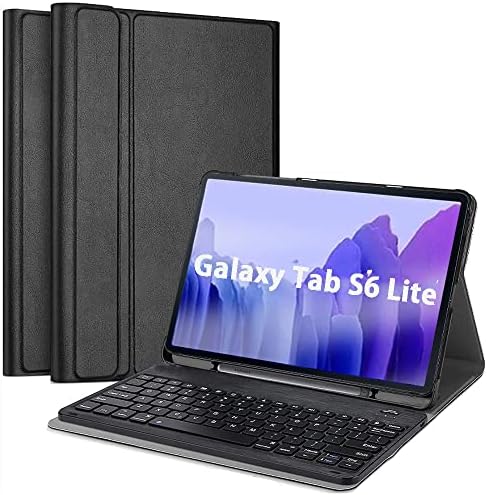 Chstls Billentyűzet tok Galaxy Tab S6 Lite 10.4 (SM-P610 / SM-P615), Vékony PU Bőr Folio Stand Fedél Levehető Mágneses Vezeték nélküli