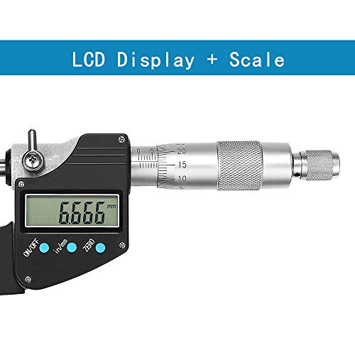 Holite Digitális Mikrométer 0-1/0-25mm Tartomány Elektronikus Kívül Vastagság Mérő Műszer Nagy LCD Kijelző/mm Átalakítás 0.001 mm