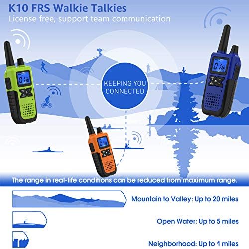 4 Hosszú távú Walkie Talkie Újratölthető Felnőttek - NOAA 2 vevők Walkie Talkie 4 Pack - Távolsági Walkie-Talkie a Fülhallgatót, majd