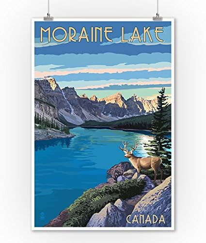 Banff, Alberta, Kanada - Moraine Lake (9x12 Art Print, Fali Dekor Utazási Poszter)