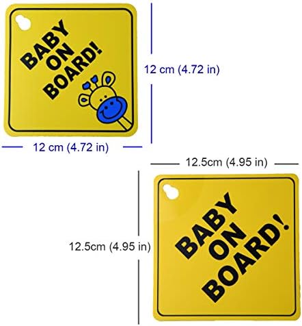 Baby on Board Matricát, az Autók, a Jelek autó, 5 5 Figyelmeztető Matrica hirdetőtáblán tapadókorongok, valamint Nano Stick (2 Csomag)