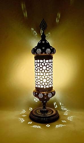 Sudamlasibazaar - Szeldzsuk Török Arab Réz Asztali Lámpa, Dekorációs Marokkói Éjjeli Lámpa